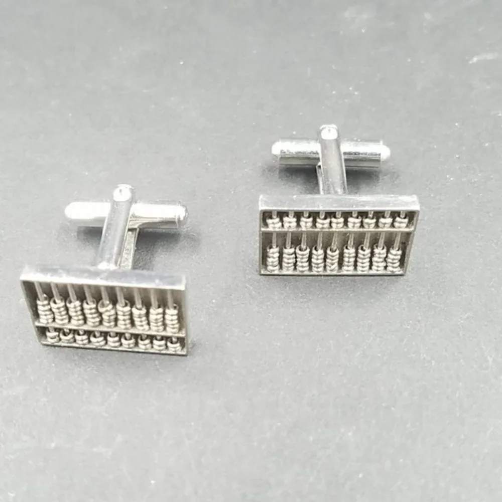 Vintage Sterling Silver Abacus Cuff Links